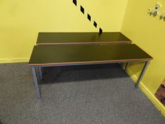 *2 Metal Frame Benches with Black Tops