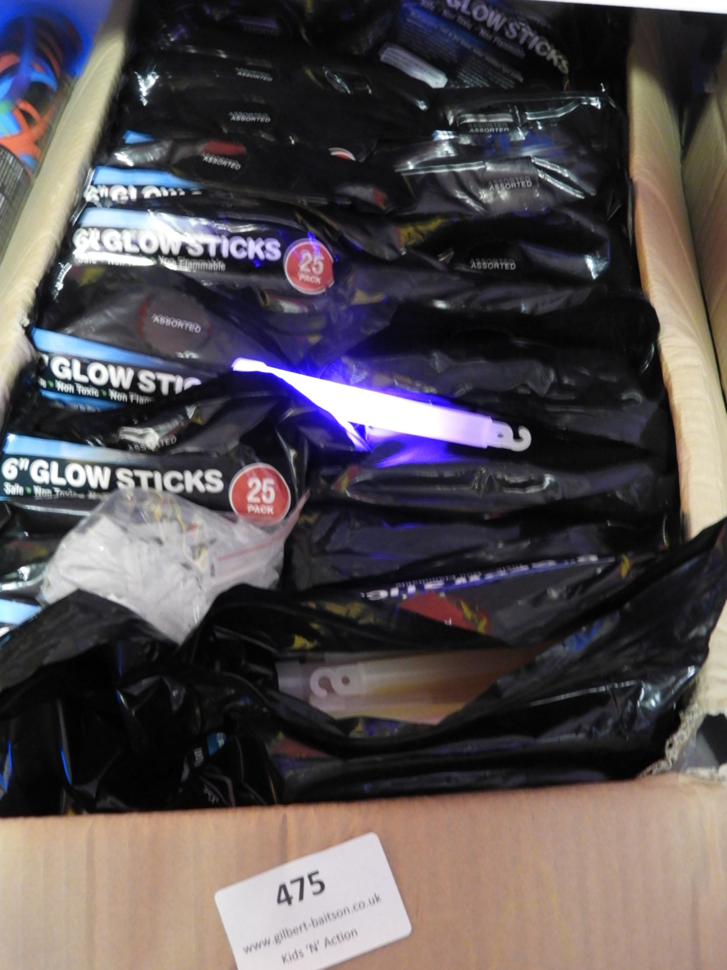 *Approx 20 Packs Containing 25, 6" Glow Sticks