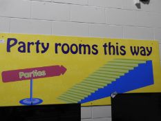 *Party Rooms This Way Sign