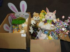 *2 Boxes of Easter Decorative Items Including East
