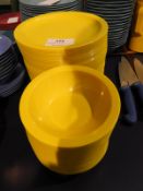 *60 Yellow Plastic Plates & 32 Yellow Plastic Bowl