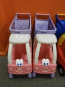 *2 Little Tykes Pink & White Shopping Carts