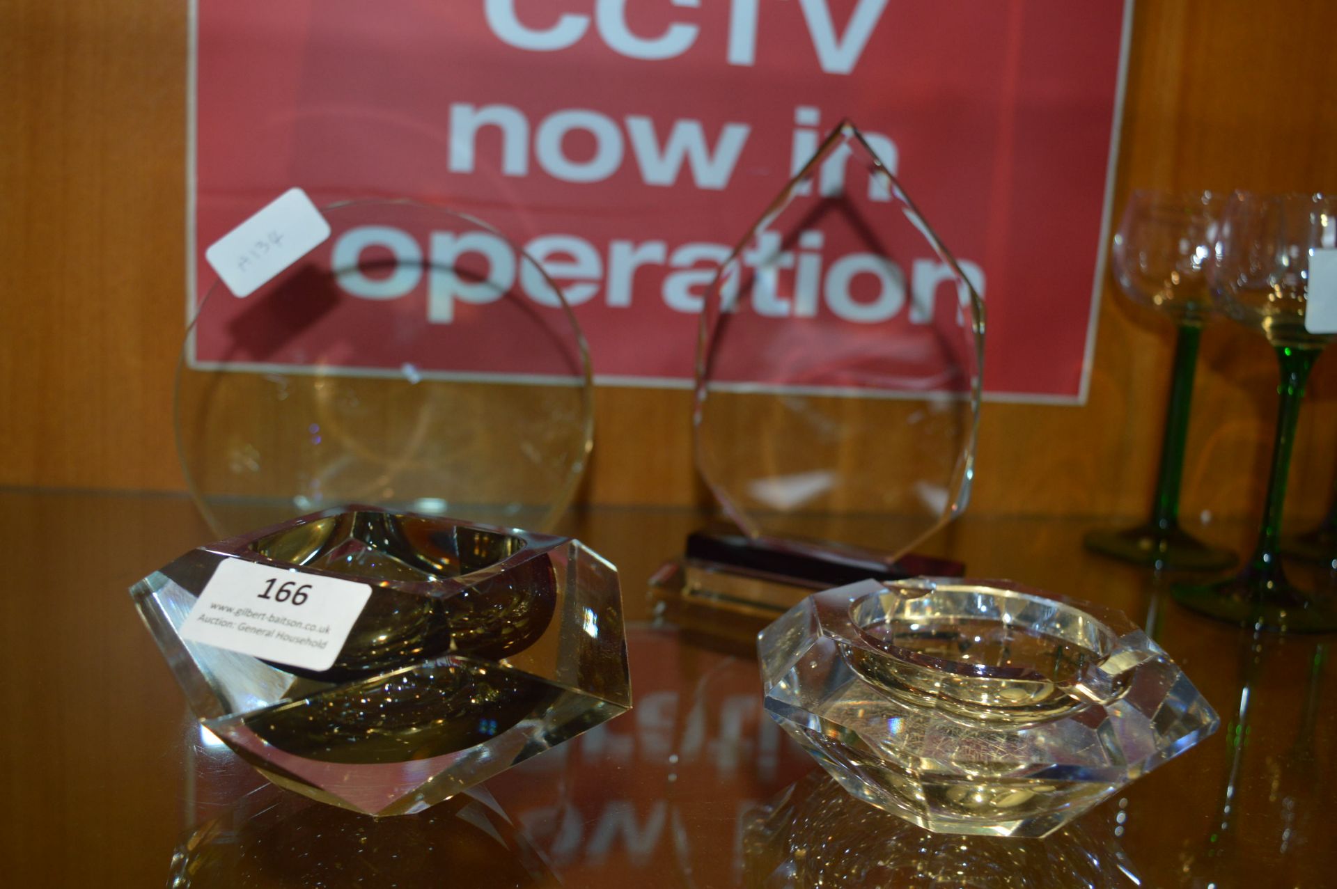 Four Pieces of Decorative Glassware