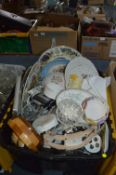 Assorted Items, Pottery, Ornaments, Wall Plates Et