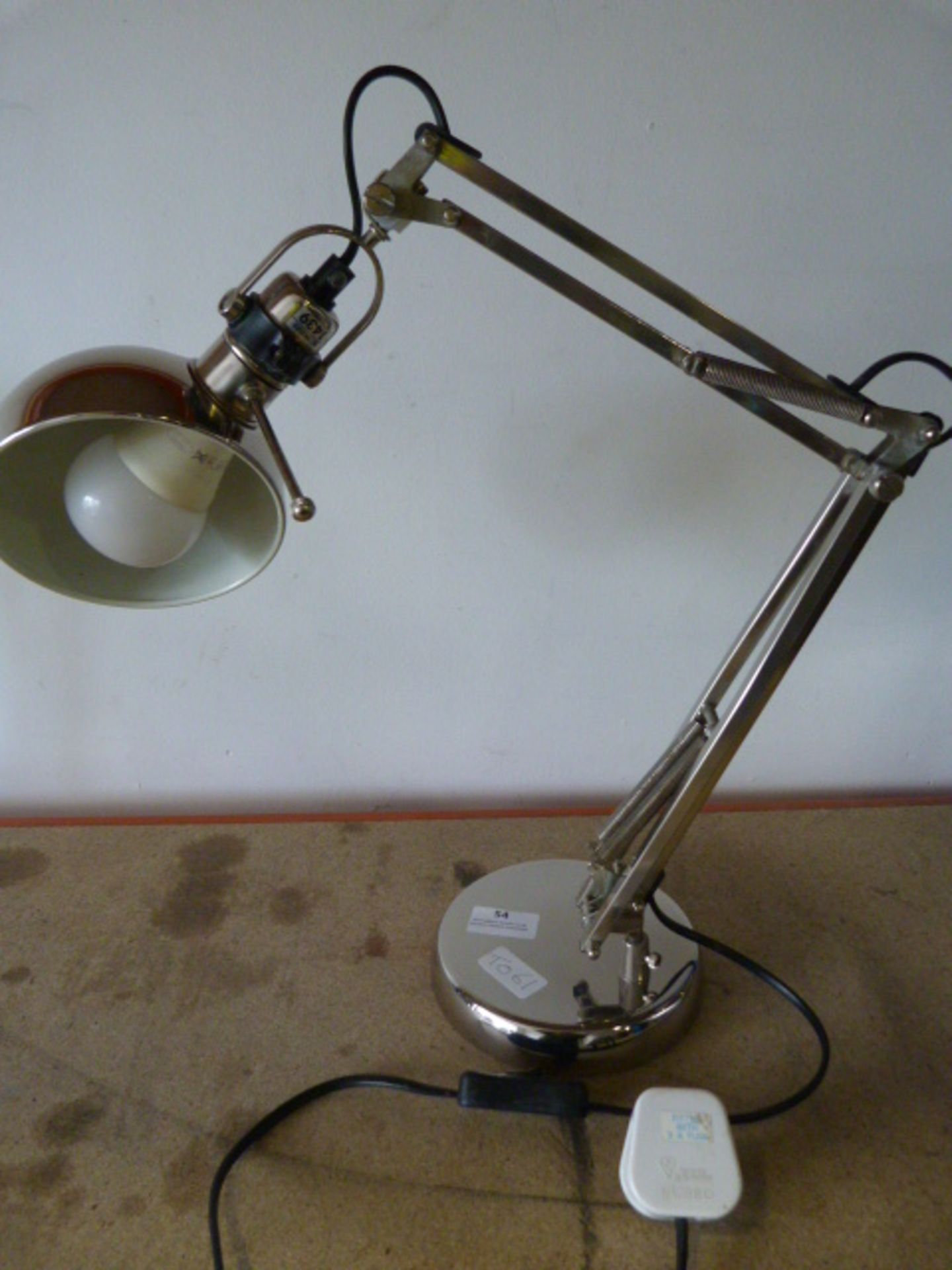 Contemporary Chrome Angle Poise Lamp