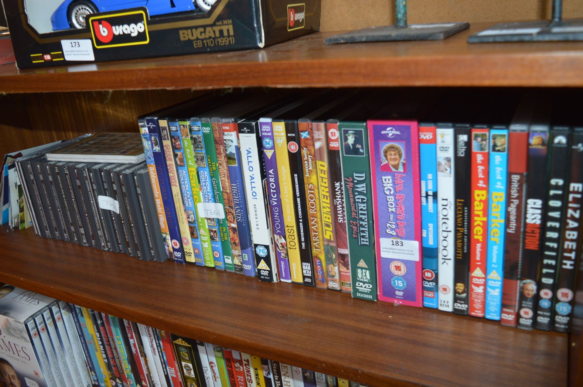 Collection of DVDs and CDs