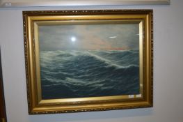 Large Gilt Framed Print of Sea