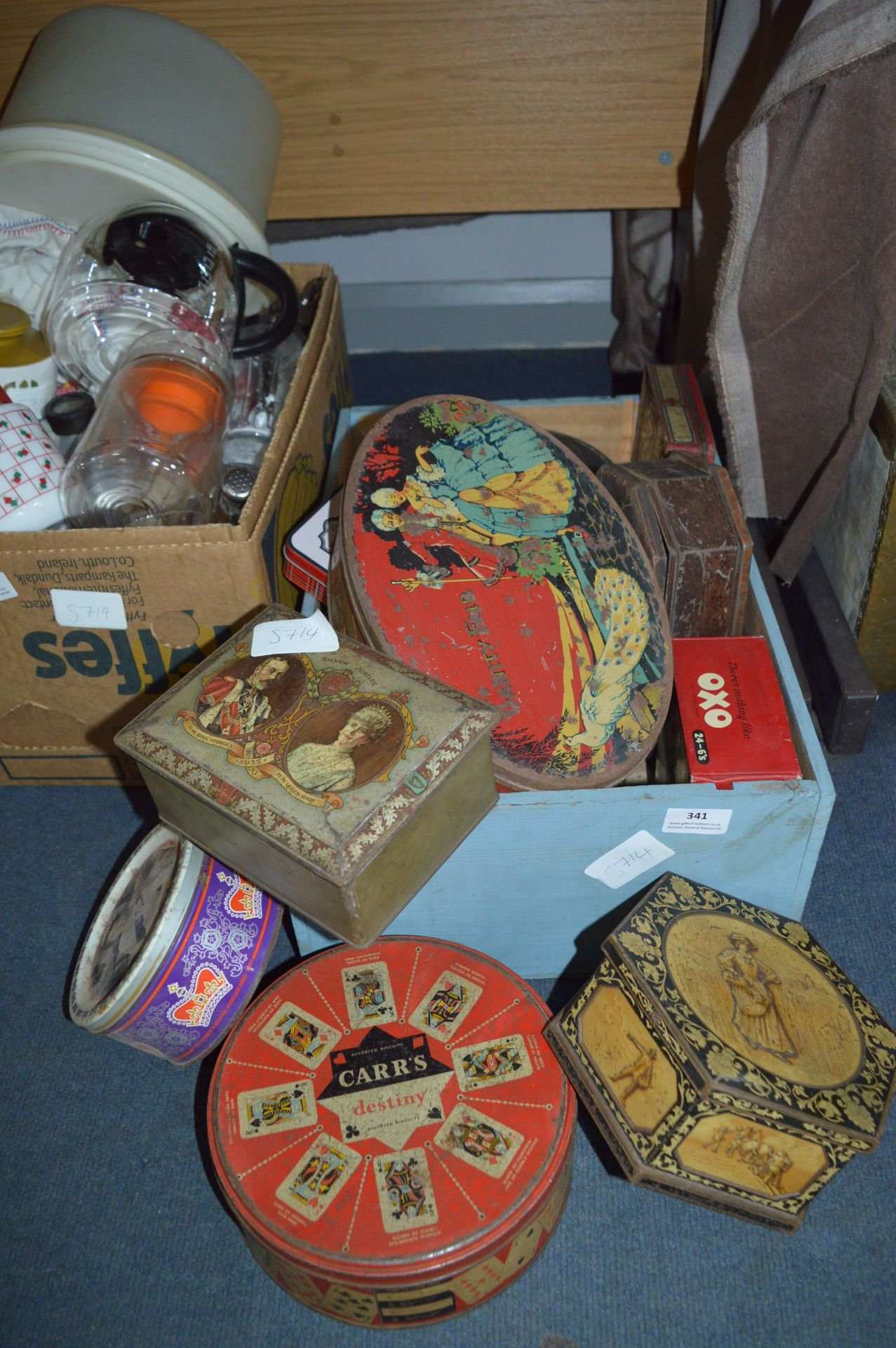 Box of Vintage Tins