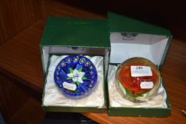 Pair of Glass Boxed Paper Weights