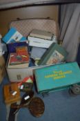 Vintage Suitcase Containing Childrens Annuals Toys