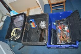 Three Boxes of Miscellaneous Items, Tools, etc.