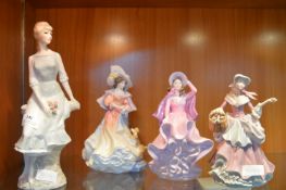 4 Porcelain Figurines by Doulton, Wedgewood and Co