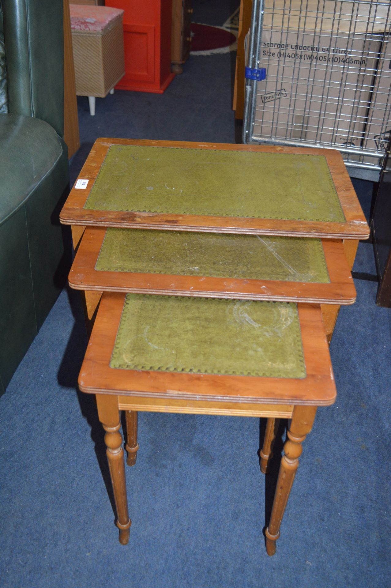 Leather Topped Nest of Tables