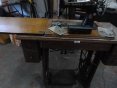 Singer Treadle Sewing Machine with Accessories