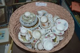 Basket Containing Miniature Tea Service, Plates Et