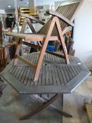 Folding Wooden Garden Table & 4 Folding Chairs