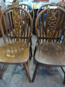 4 Antique Style Wheel Backed Chairs