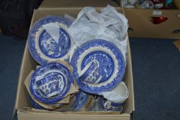 Staffordshire Forty Eight Piece Blue & White Pottery Dinner Service
