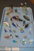 Collection of Miniature Glass Animals Etc