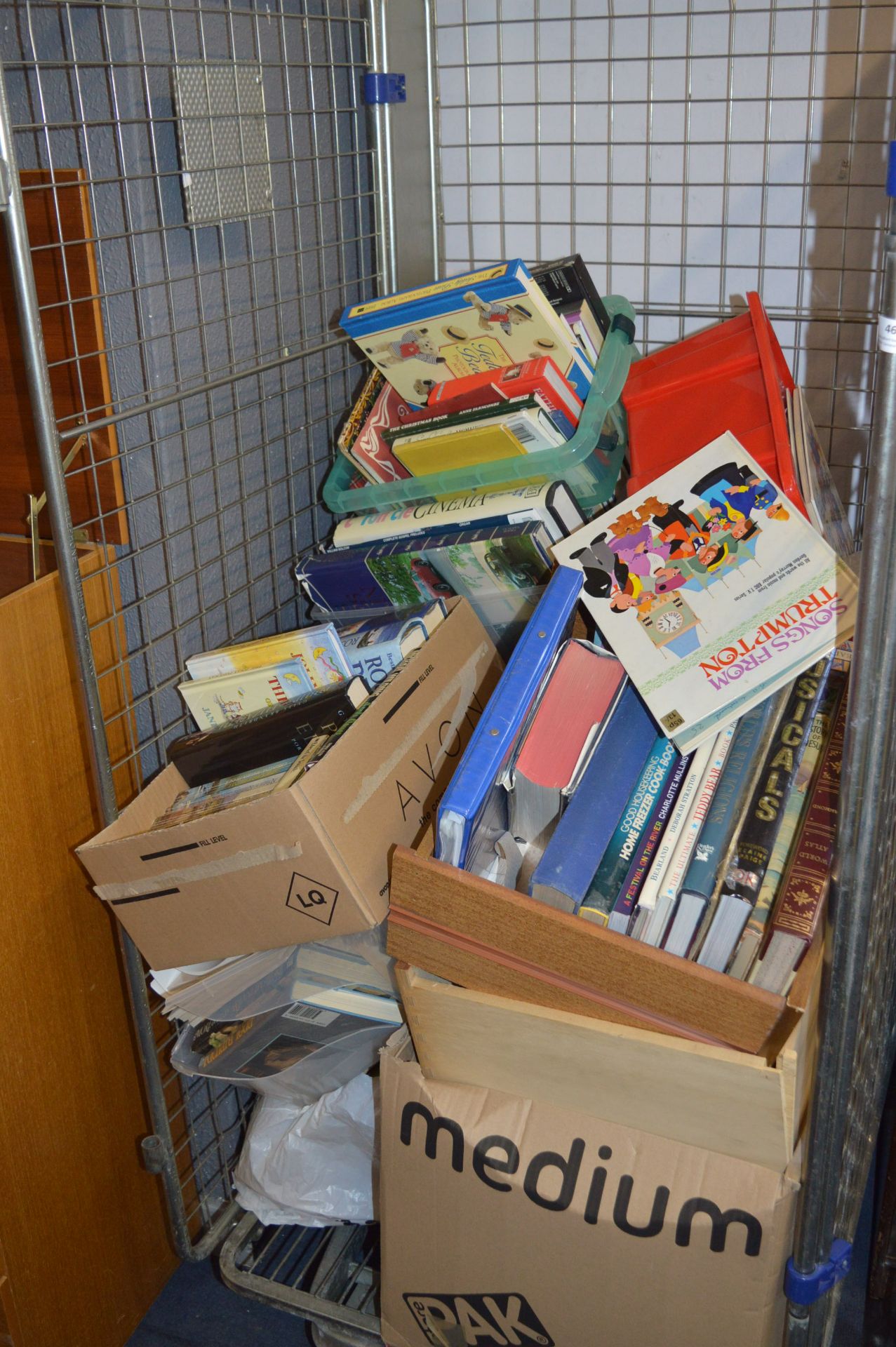 Cage Containing a Large Quantity of Books