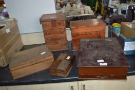Collection of 5 Vintage Wooden Boxes