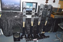 4 Surround Sound Speakers & Blu Tooth Soundbar