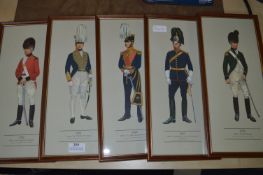 5 Framed Prints of Military Uniforms