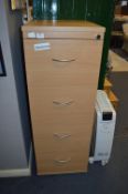 Four Drawer Beech Effect Filing Cabinet
