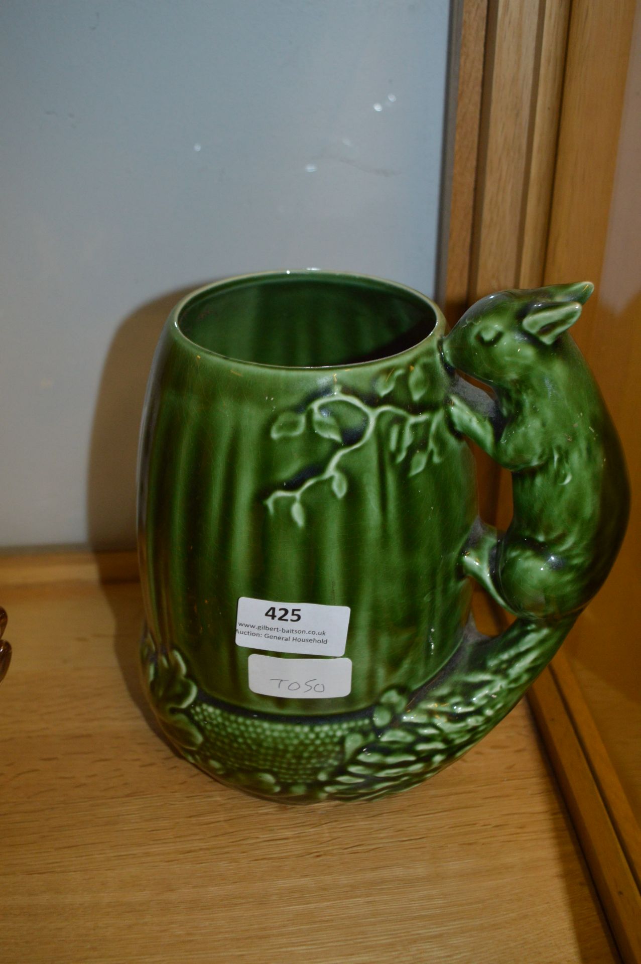 Green Sylvac Vase in the Form of a Acorn