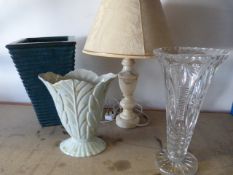 Bessic Vase, Glass Vase, Glazed Terracotta Planter