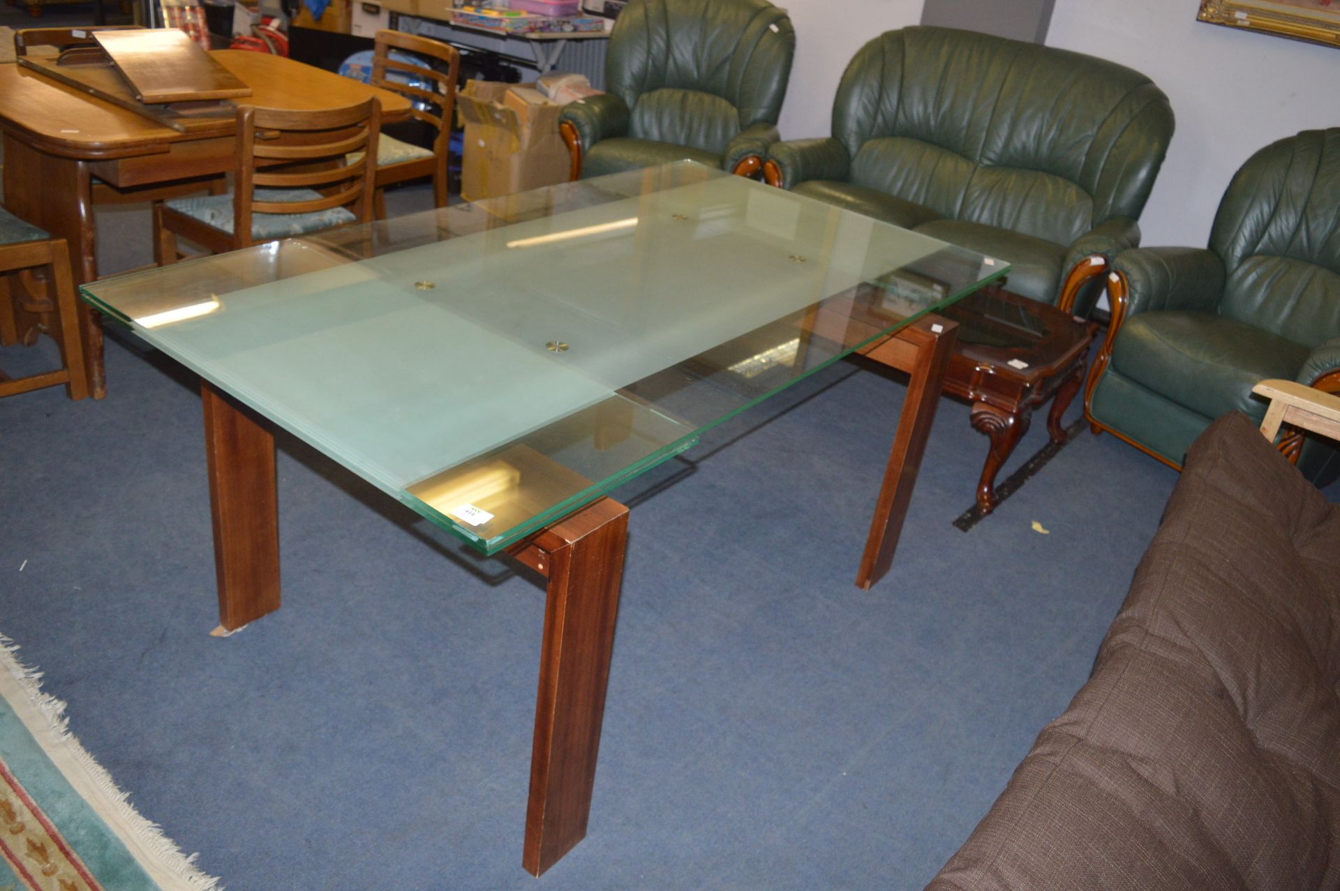 Glass Topped Dining Table