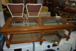 Glass Top Coffee Table & Small Bevelled Edge Mirro