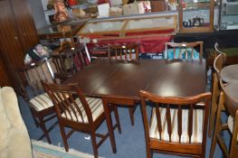 Mahogany Effect Dining Table with Six Chairs