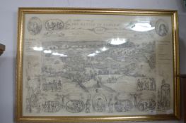 Large Gilt Framed Print of the Battle of Sedgemoor