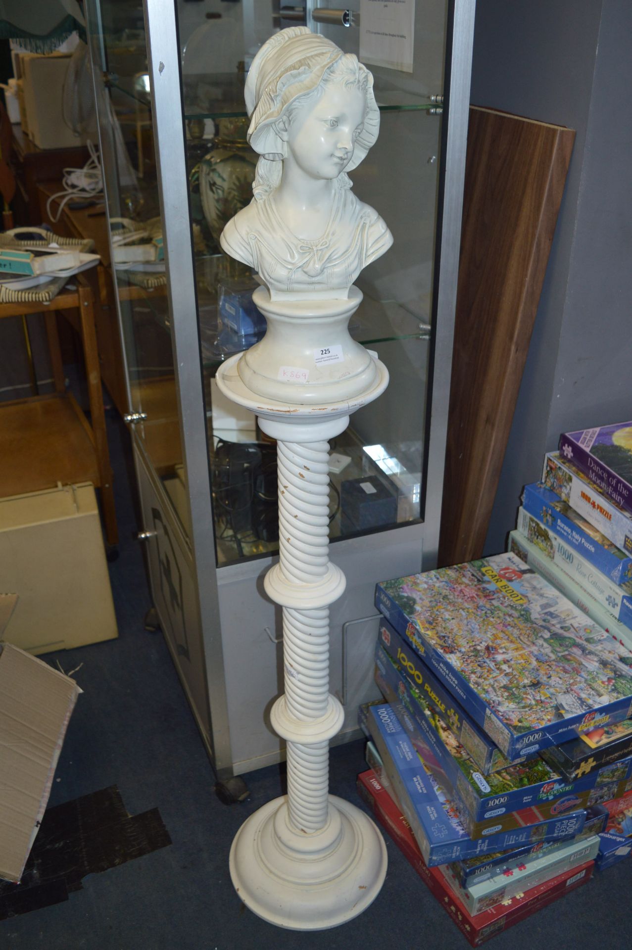 Bust of Young Girl on Barley Twist Plinth