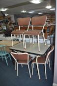 Retro Formica Topped Kitchen Table with Four Metal