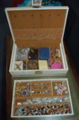 Jewellery Box Containing Costume Jewellery