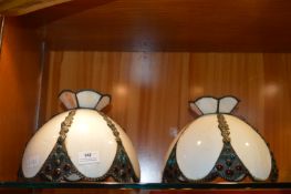 Pair Tiffany Style Glass Lamp Shades