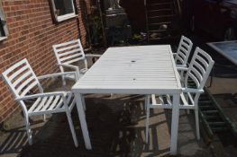 White Garden Metal Table & Chairs