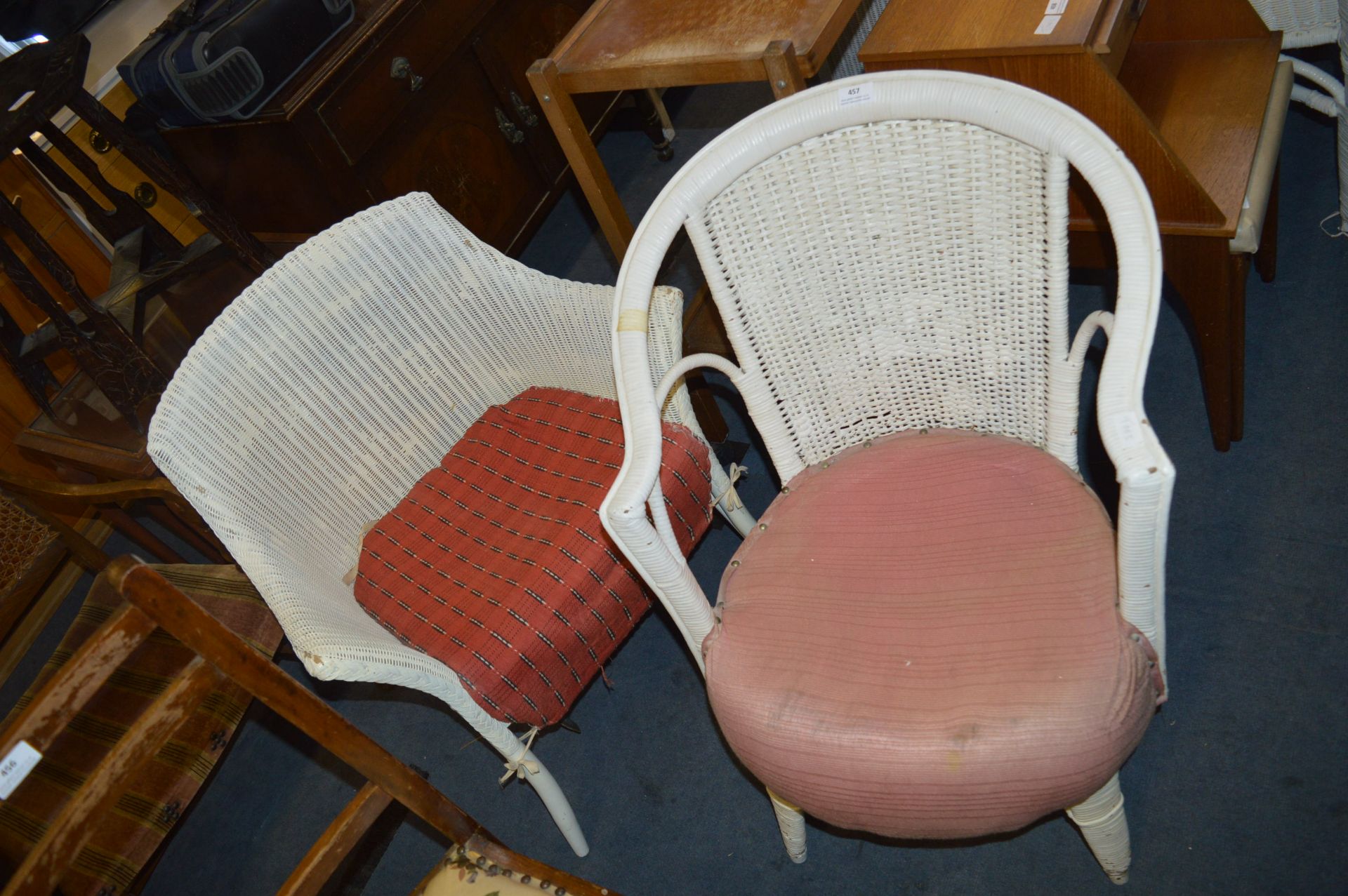 Two Lloyd Loom Style Bedroom Chairs