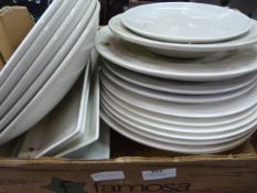 *Box of White China Plates and Dishes