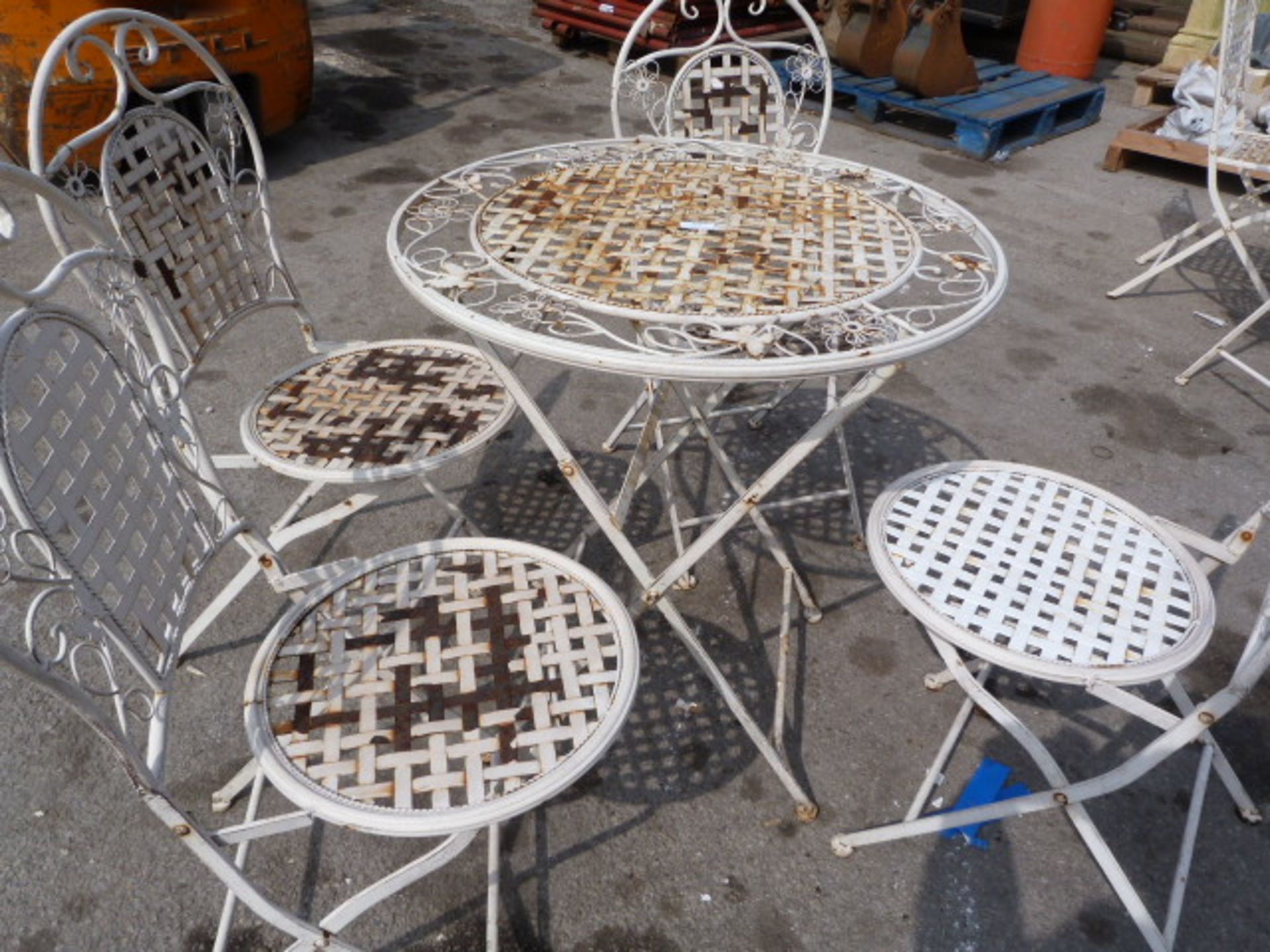 *Metal Garden Table and Four Chairs