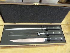 *Cased Sabatier Trompette Carving Set