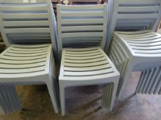 *Nineteen Stackable Grey Plastic Chairs