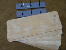 *Two Sets of Coat Hooks and Seven Pine Shelf Tops