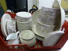 *Box of Assorted White China Plates, Dishes, etc.