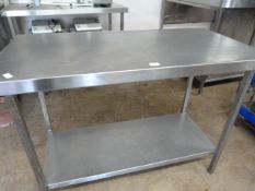 Stainless Steel Preparation Table with Shelf 120x6