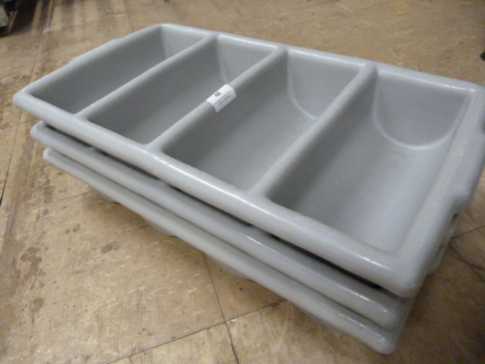 *Three Plastic Cutlery Trays