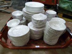 *Large Box of Various White China Plates and Bowls
