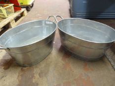 *Two Small Galvanised Steel Tubs